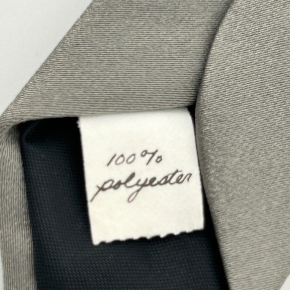 Oscar de la Renta Mens Grey Striped Polyester Necktie‎ - Picture 4 of 6